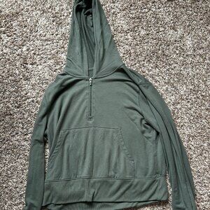 Green Cropped Hoodie